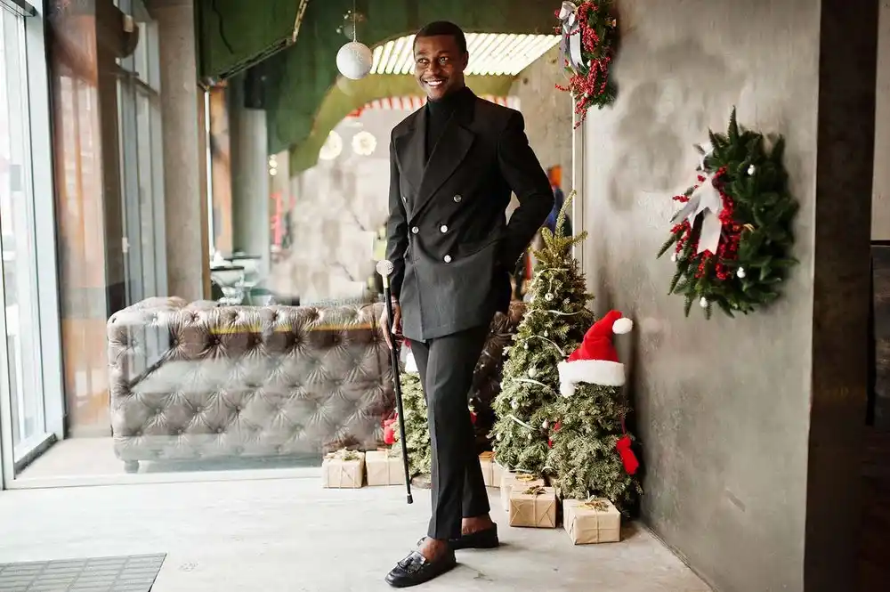 Holiday custom suit styling