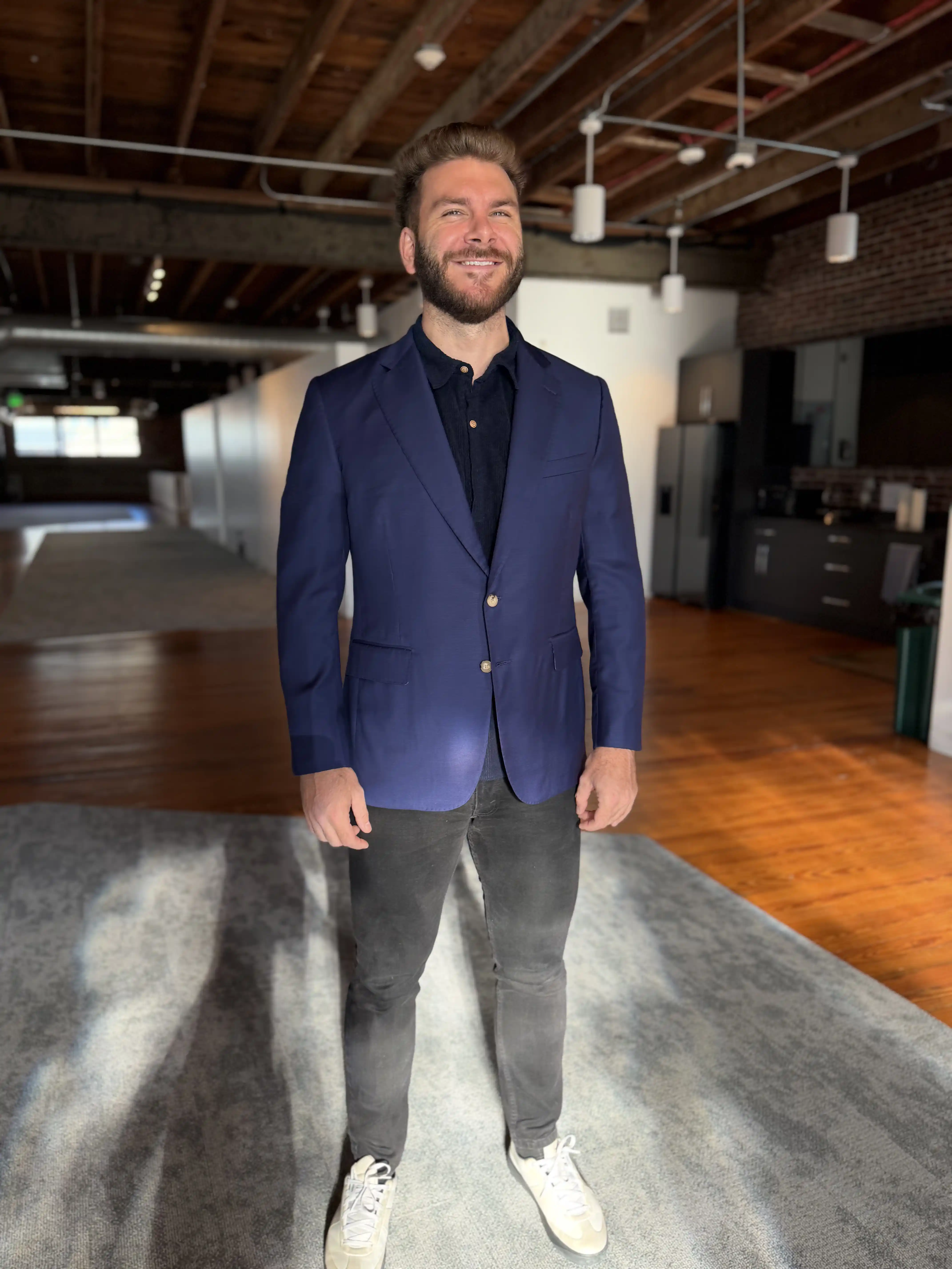 Midnight blue custom sport coat, custom tailoring Fort Myers FL