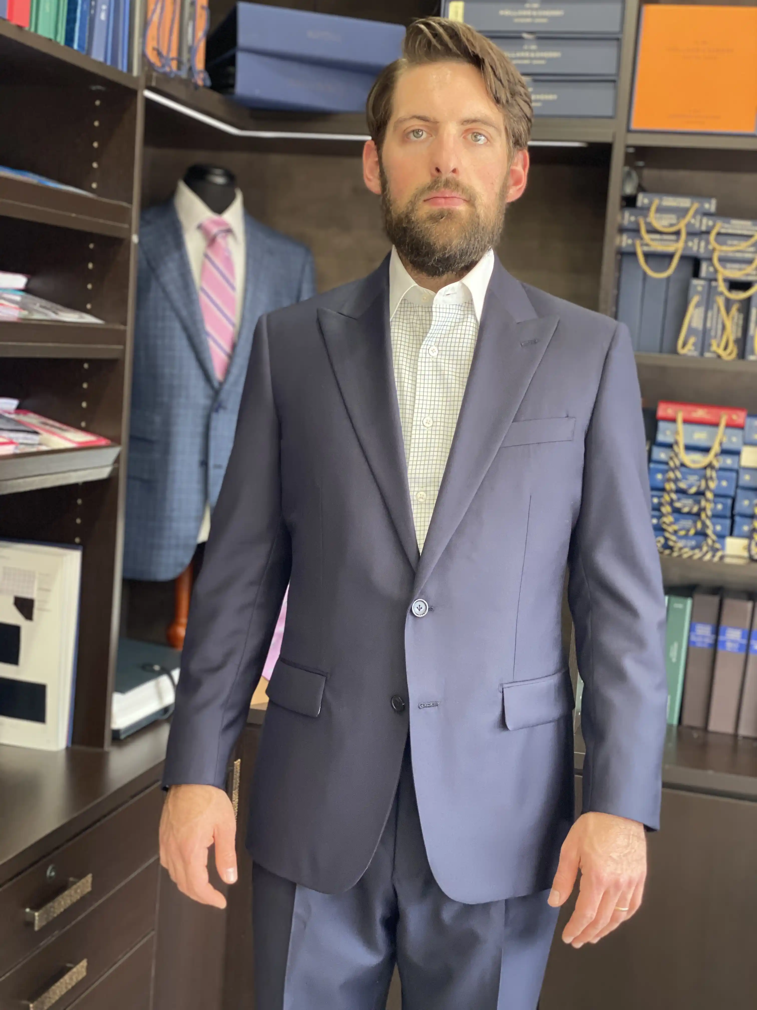 Custom lavender grey suit, made to measure Fort Myers FL