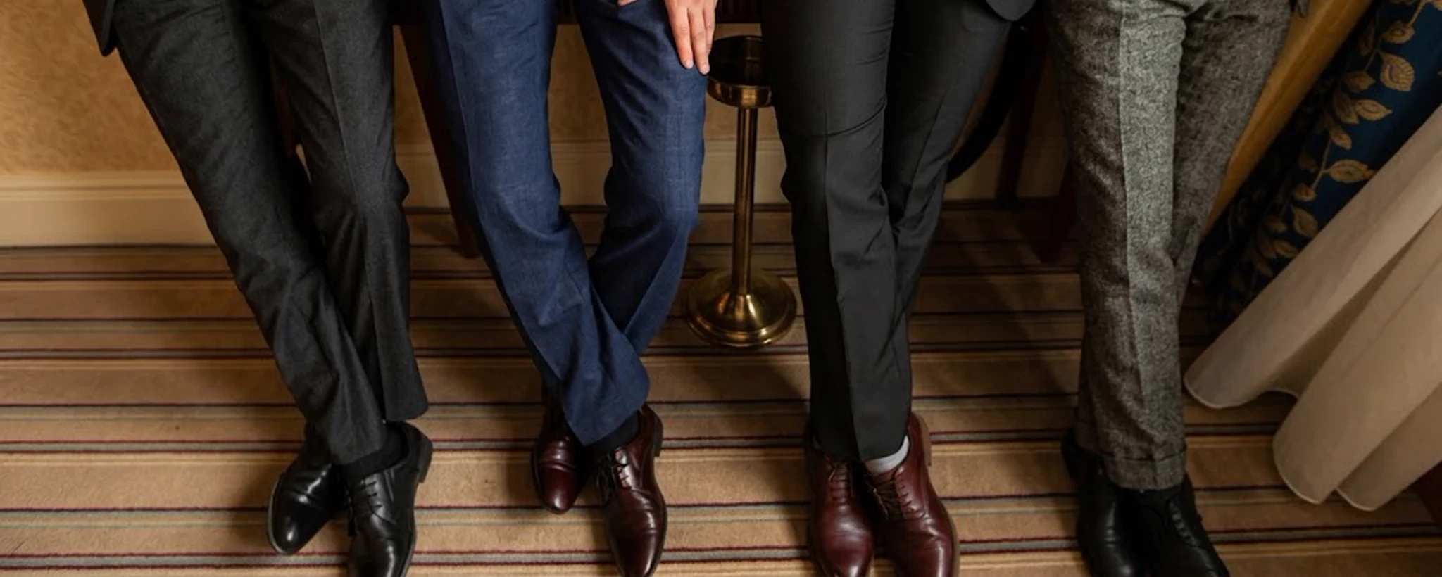 Four pairs of custom trousers in different cloths