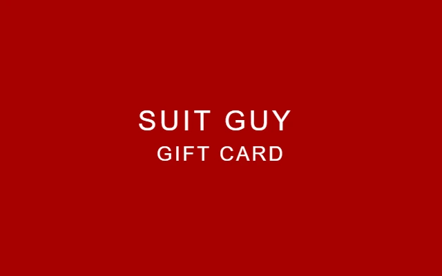 Suit Guy gift card in red