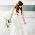 Refined wedding dress with custom fit.